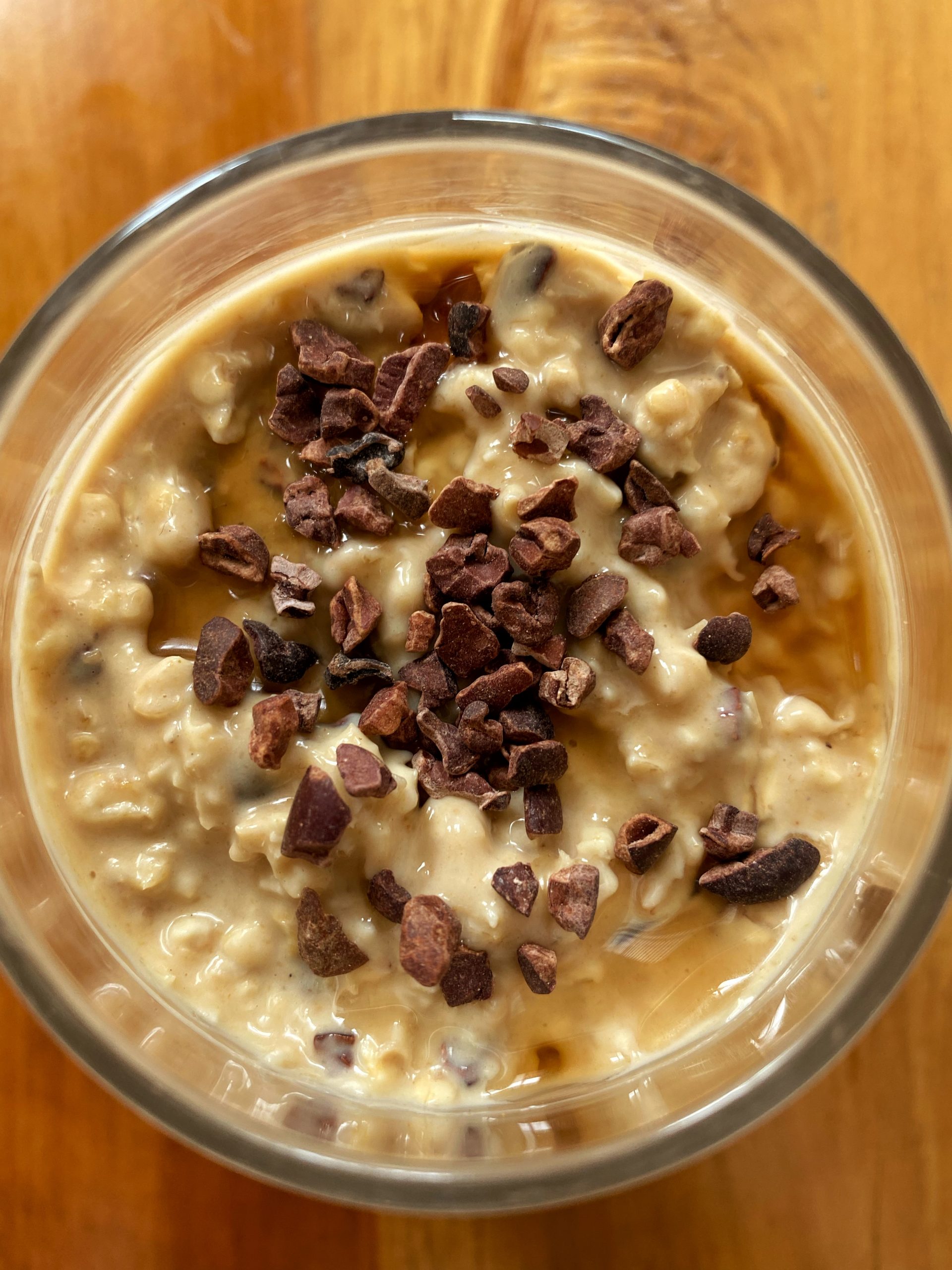 Healthy sugar free chocolate chip cookie dough overnight oats