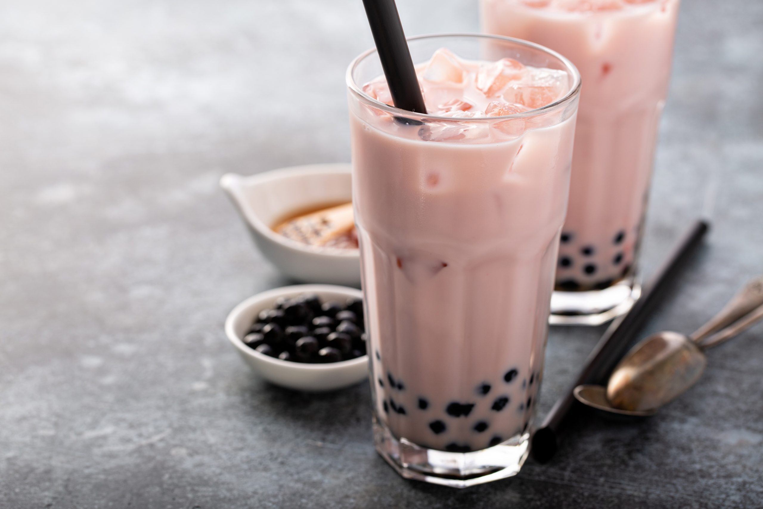 strawberry collagen bubble milk tea recipe - healthy