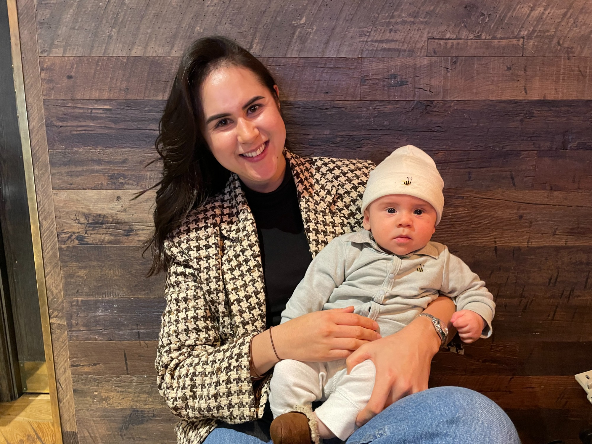 Copywriter Hannah Hanson with her son